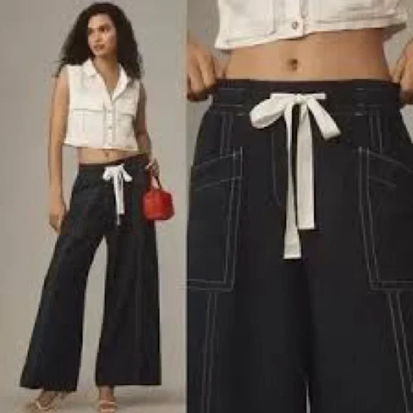 Anthropologie Maeve La Ponche Pull-On Wide-Leg Pants - Picture 4 of 10